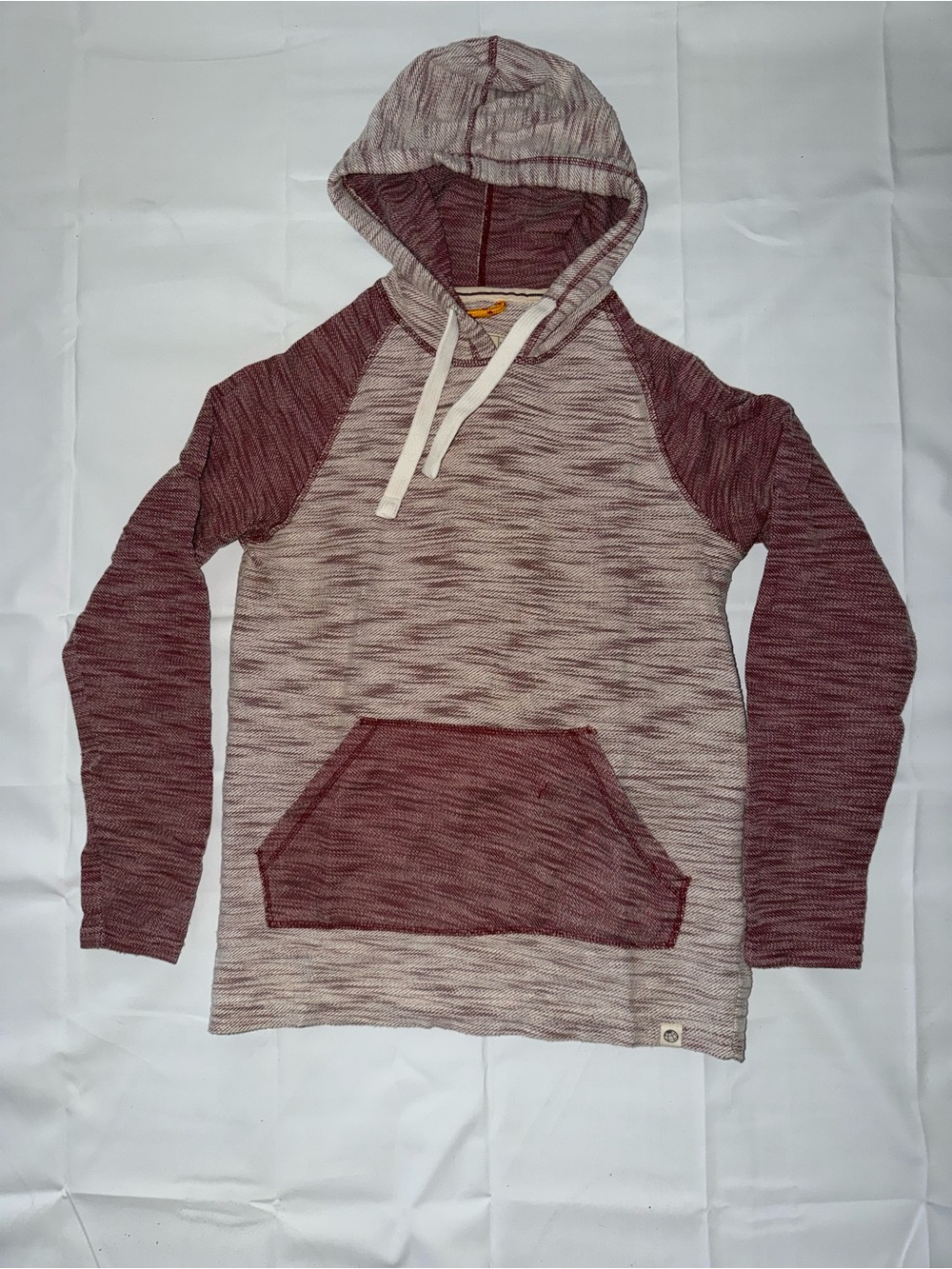 Free Planet Maroon and Cream Hooded Raglan Pullover